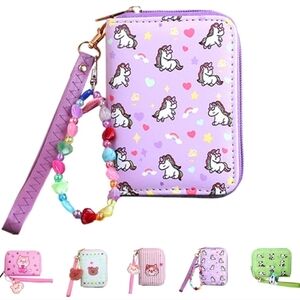 Unicorn Print Kids Wallet - Purple